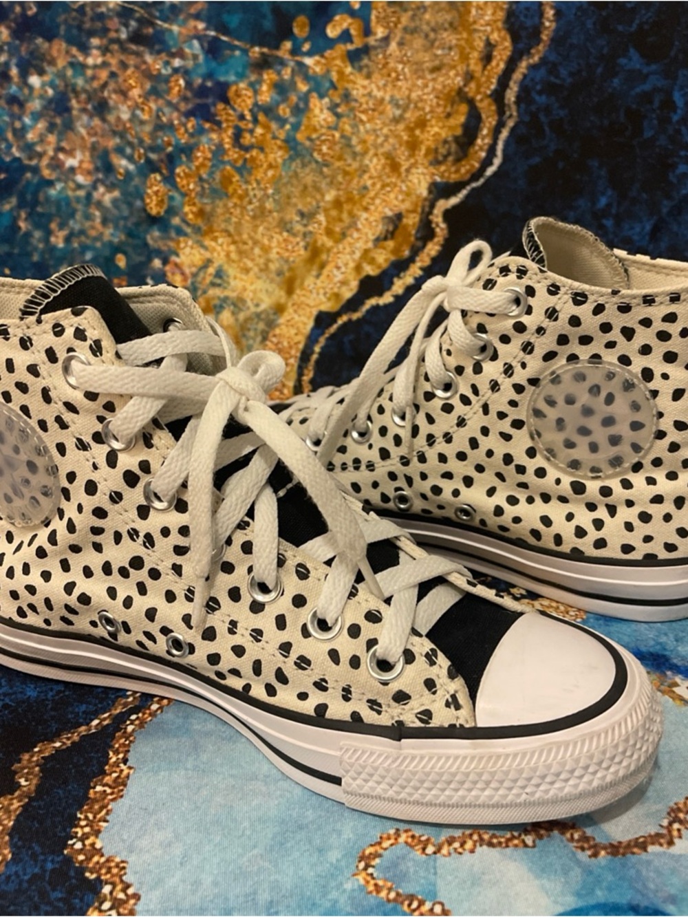 Converse Chuck Taylor All Star High Top Women’s 7 Dalmatian Animal Print Shoes - Picture 3 of 16